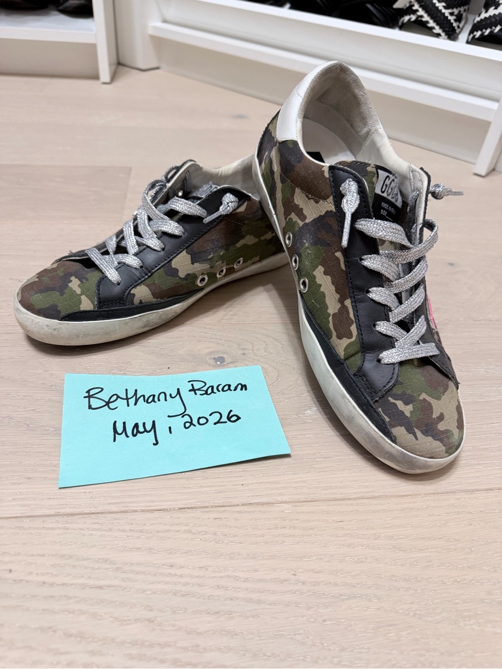 Golden Goose Camouflage Super Stars (Low-Top Sneakers) with Silver Laces